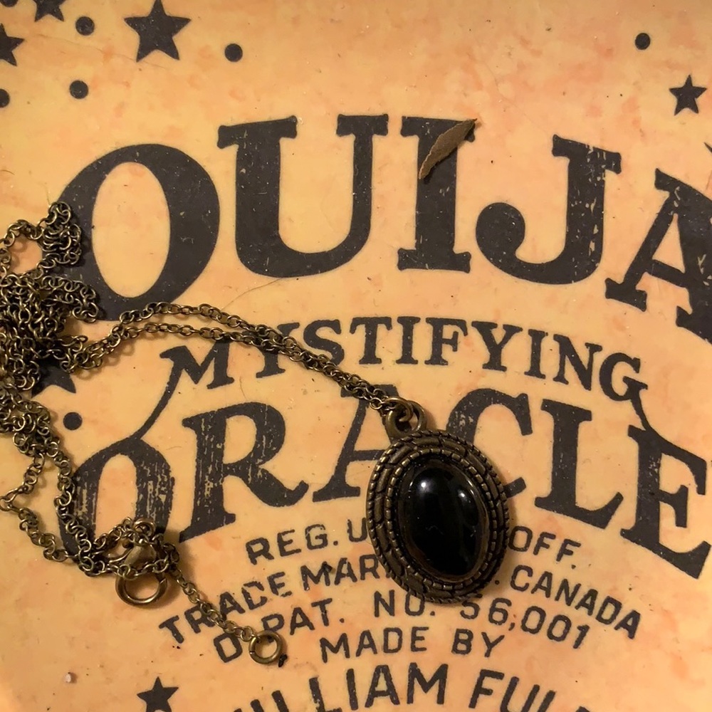 Onyx Brass Necklace